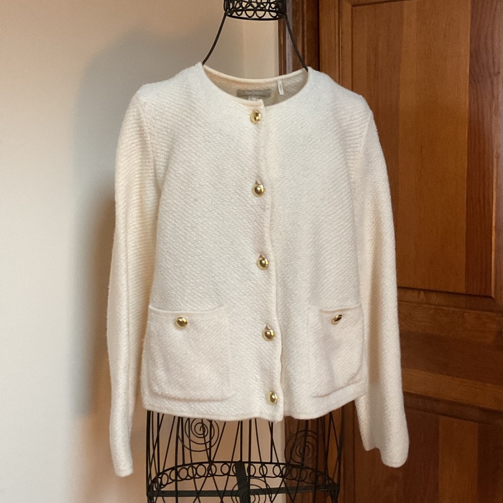 Barbour Celeste Cardigan, Cream, US4/UK8 - Picture 2 of 11